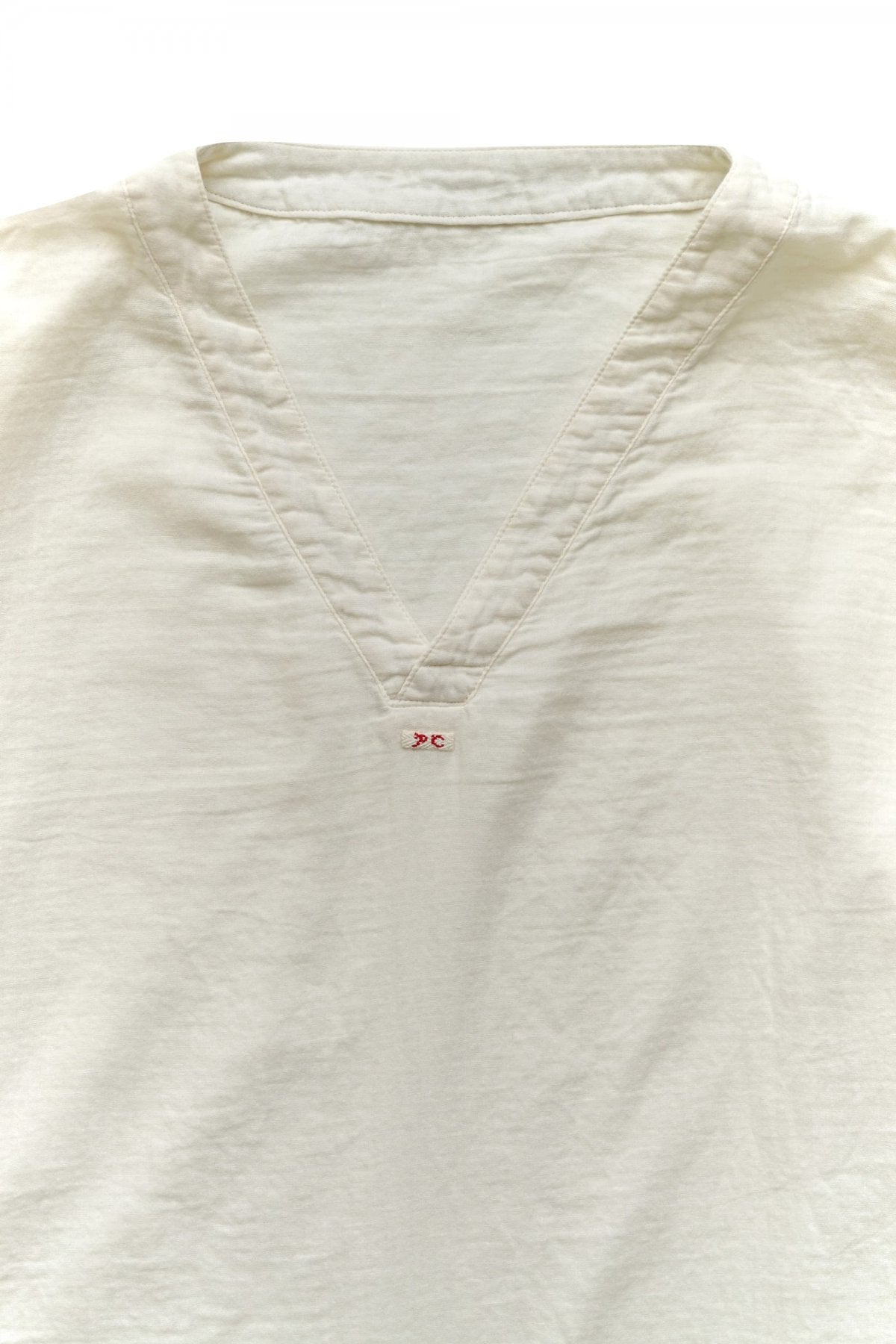 Porter Classic - GAUZE V-NECK SHIRT - WHITE