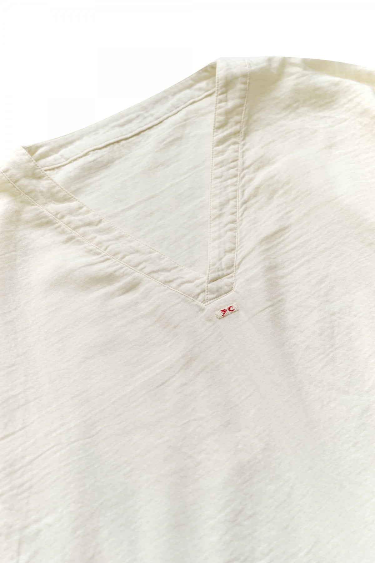 Porter Classic - GAUZE V-NECK SHIRT - WHITE