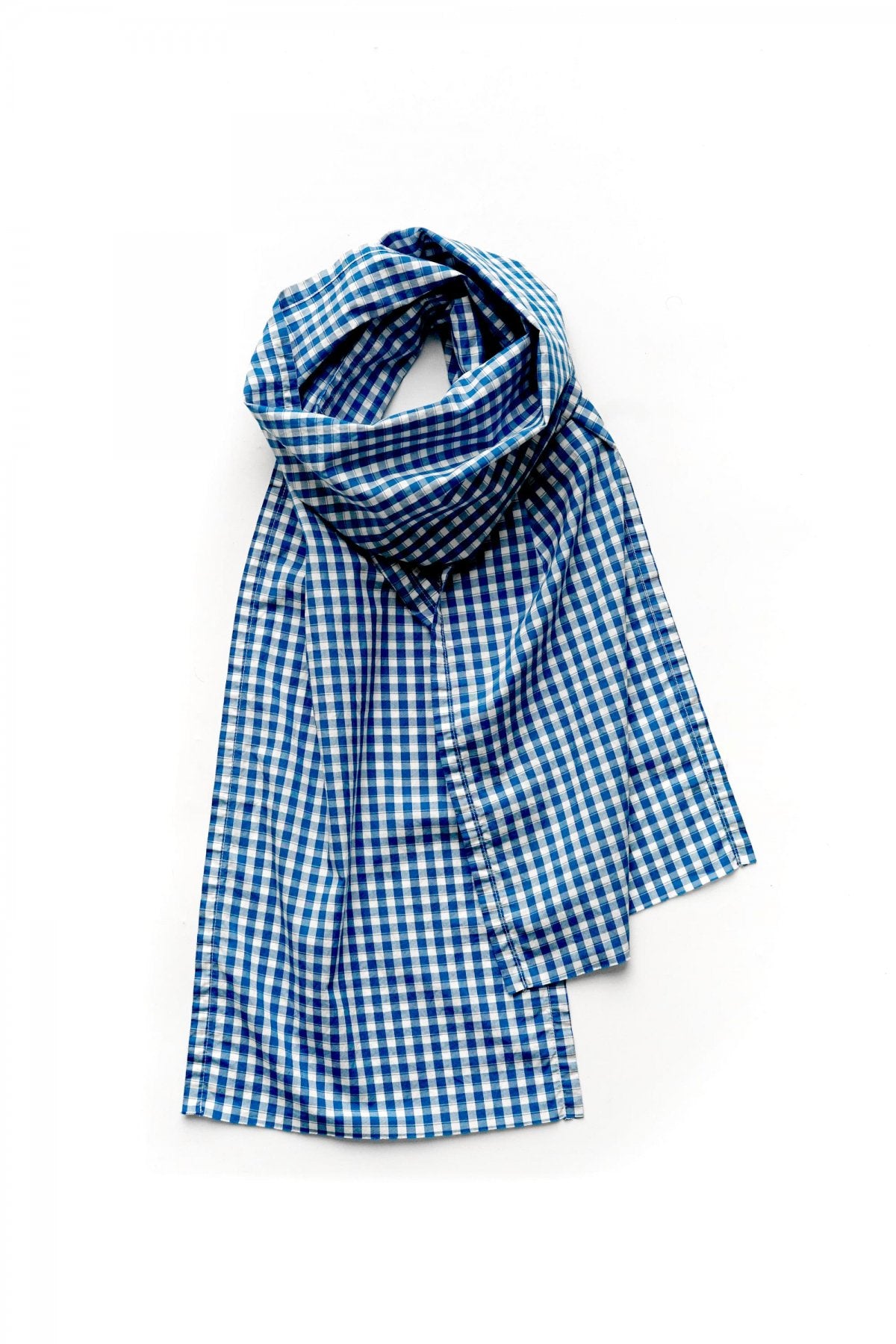 Porter Classic - GINGHAM CHECK STOLE - BLUE