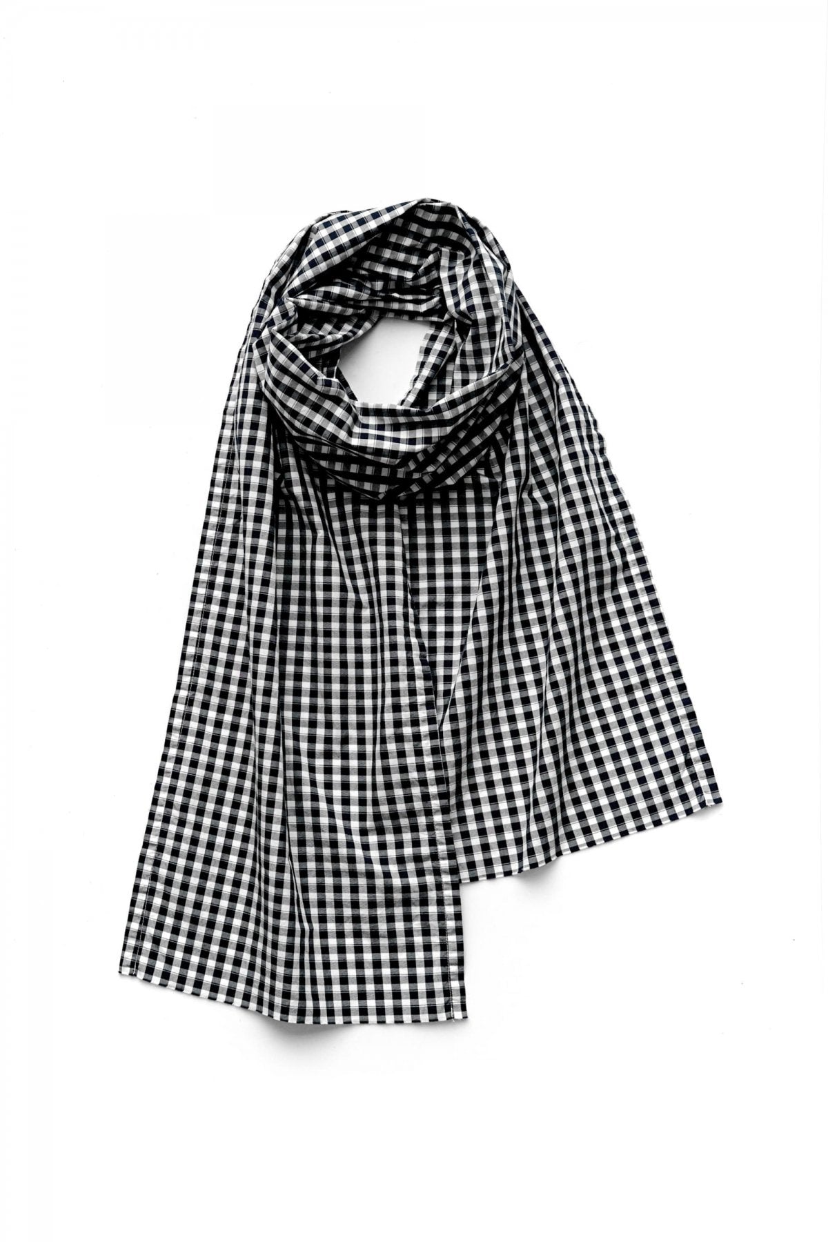 Porter Classic - GINGHAM CHECK STOLE - NAVY