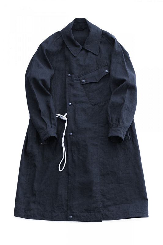 Nigel Cabourn - MOTORCYCLE COAT - LINEN - NAVY