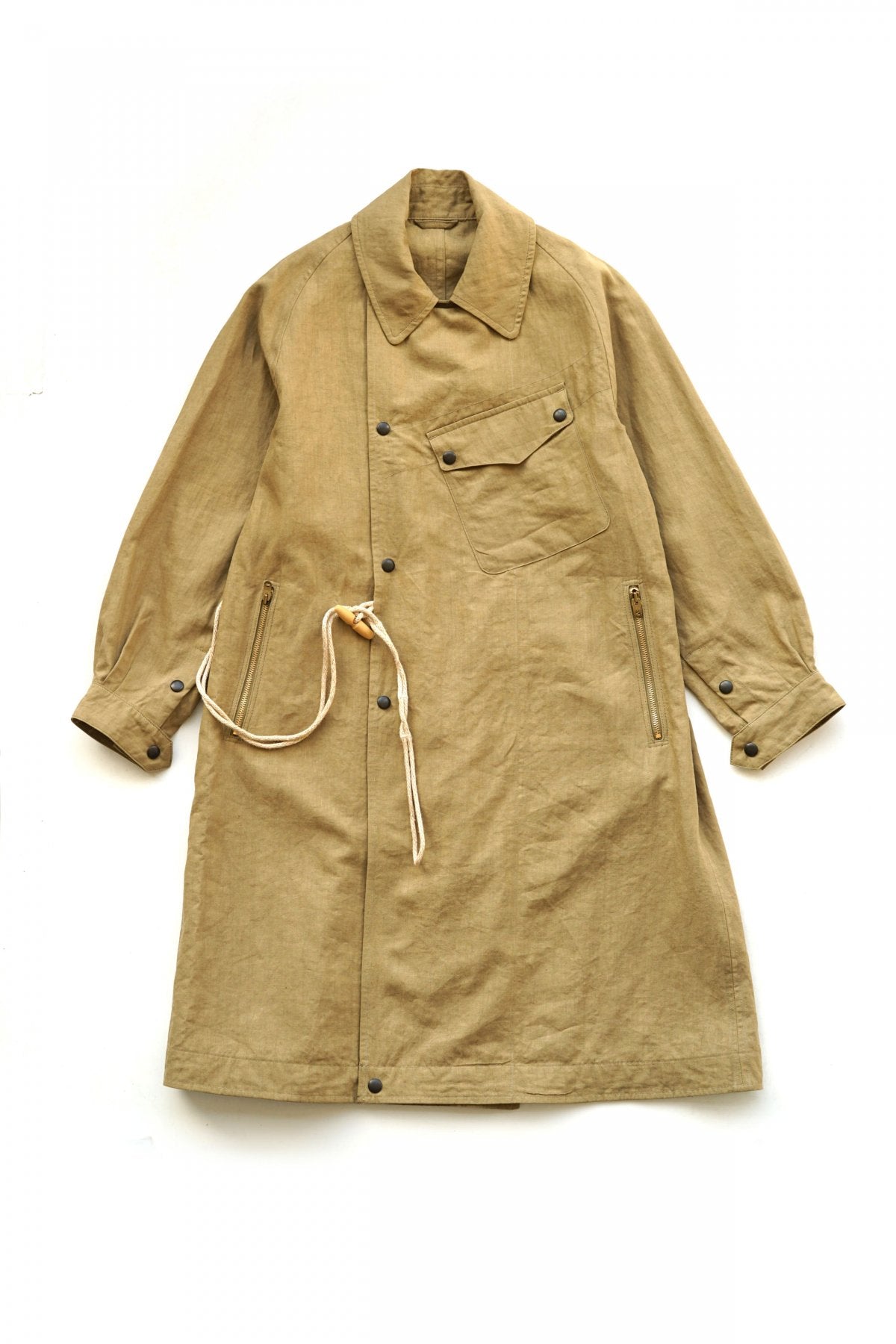 Nigel Cabourn - MOTORCYCLE COAT - LINEN - KHAKI