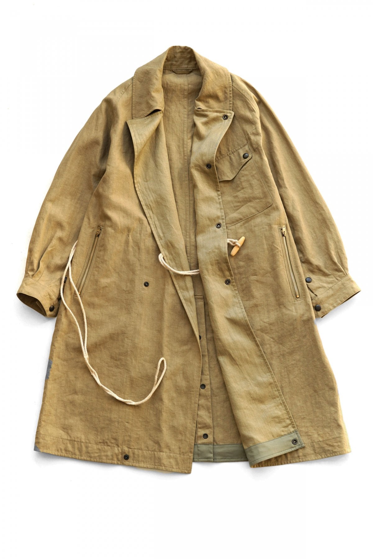 Nigel Cabourn - MOTORCYCLE COAT - LINEN - KHAKI