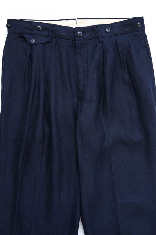 Nigel Cabourn - OFFICERS PANT - LINEN TWILL - NAVY