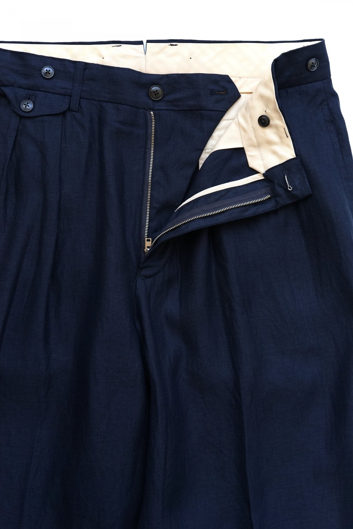 Nigel Cabourn - OFFICERS PANT - LINEN TWILL - NAVY