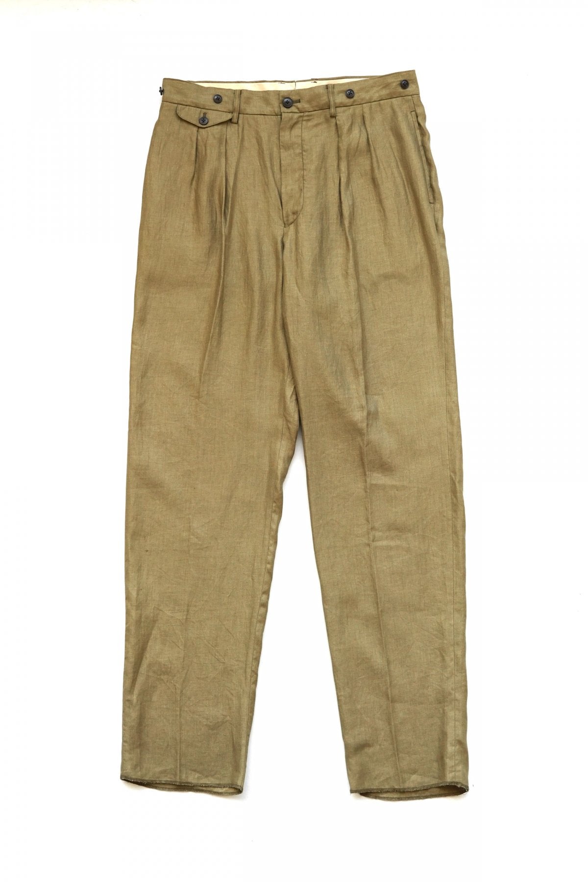 Nigel Cabourn - OFFICERS PANT - LINEN TWILL - KHAKI