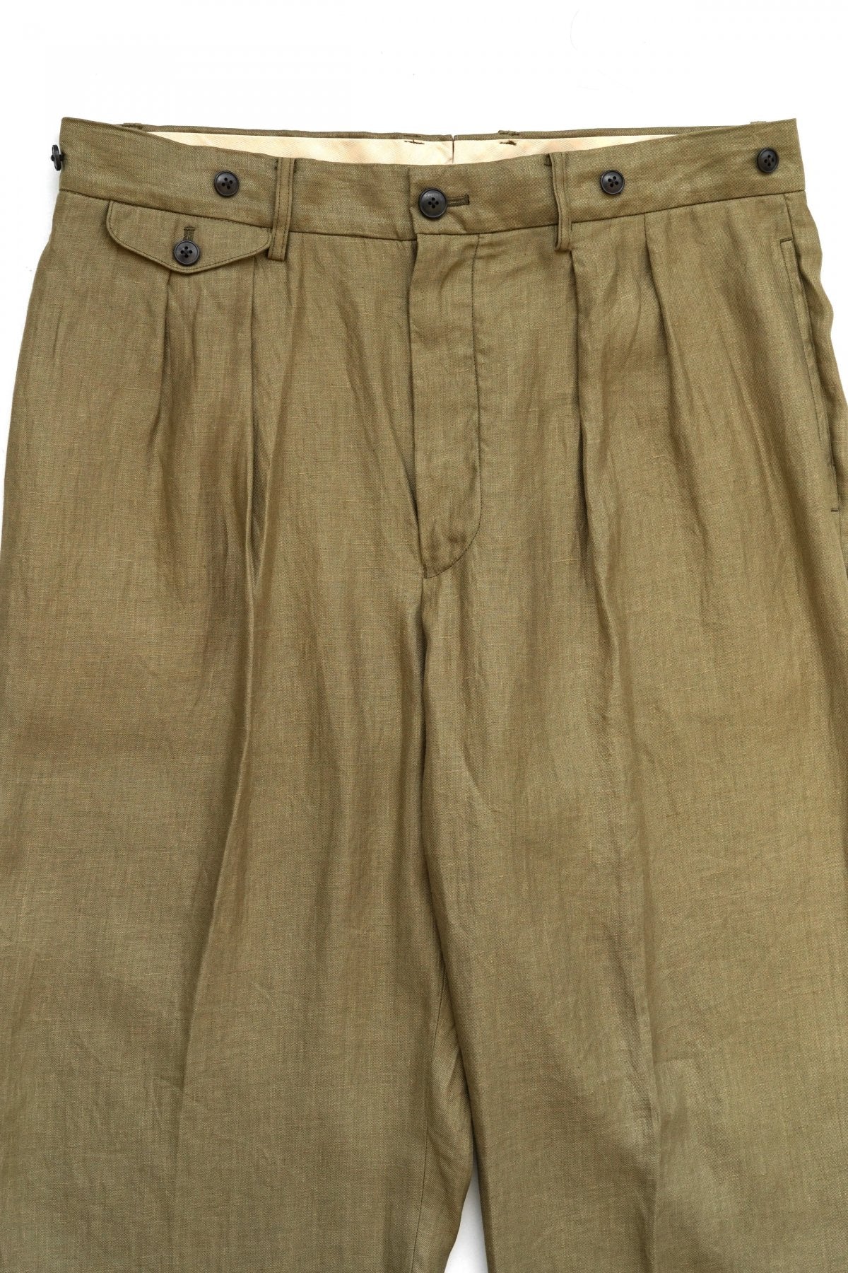 Nigel Cabourn - OFFICERS PANT - LINEN TWILL - KHAKI