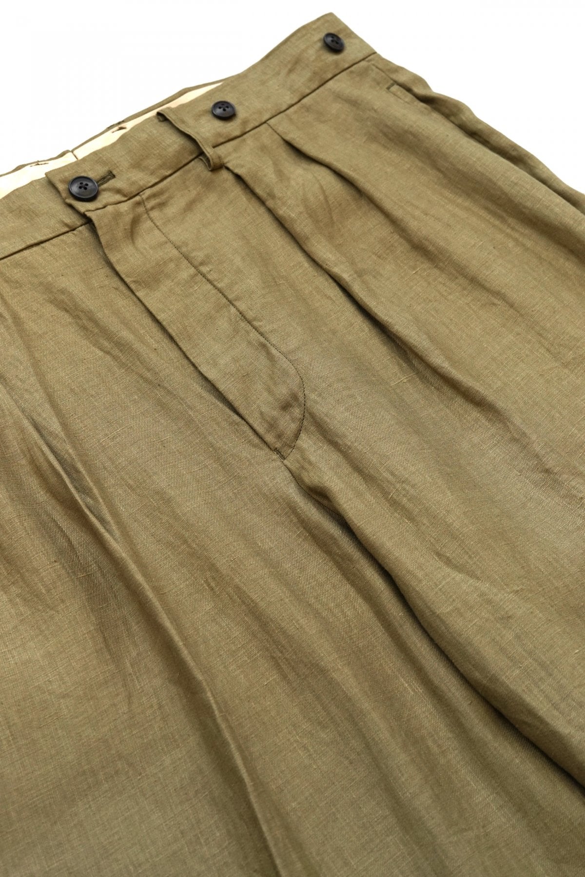 Nigel Cabourn - OFFICERS PANT - LINEN TWILL - KHAKI