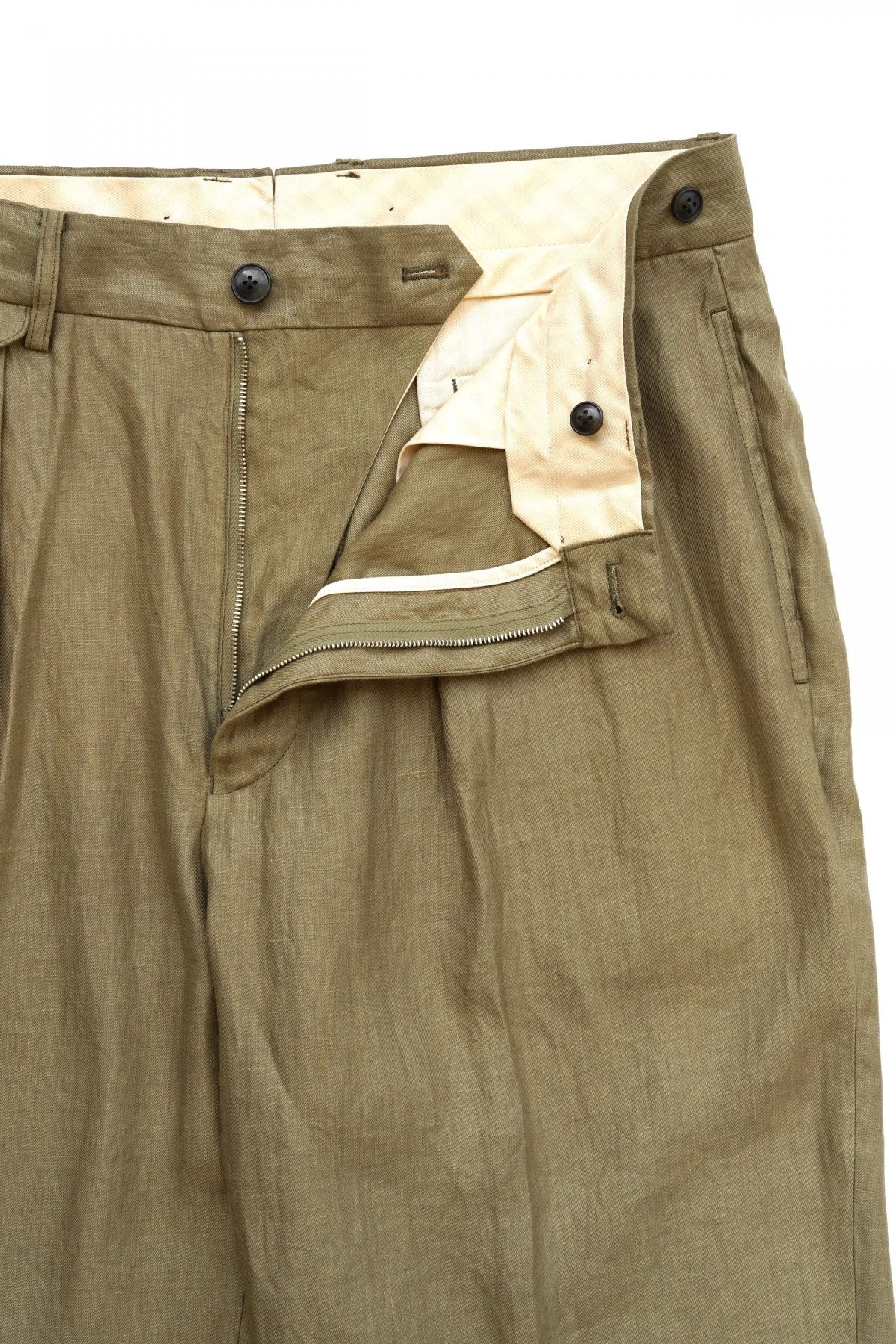 Nigel Cabourn - OFFICERS PANT - LINEN TWILL - KHAKI