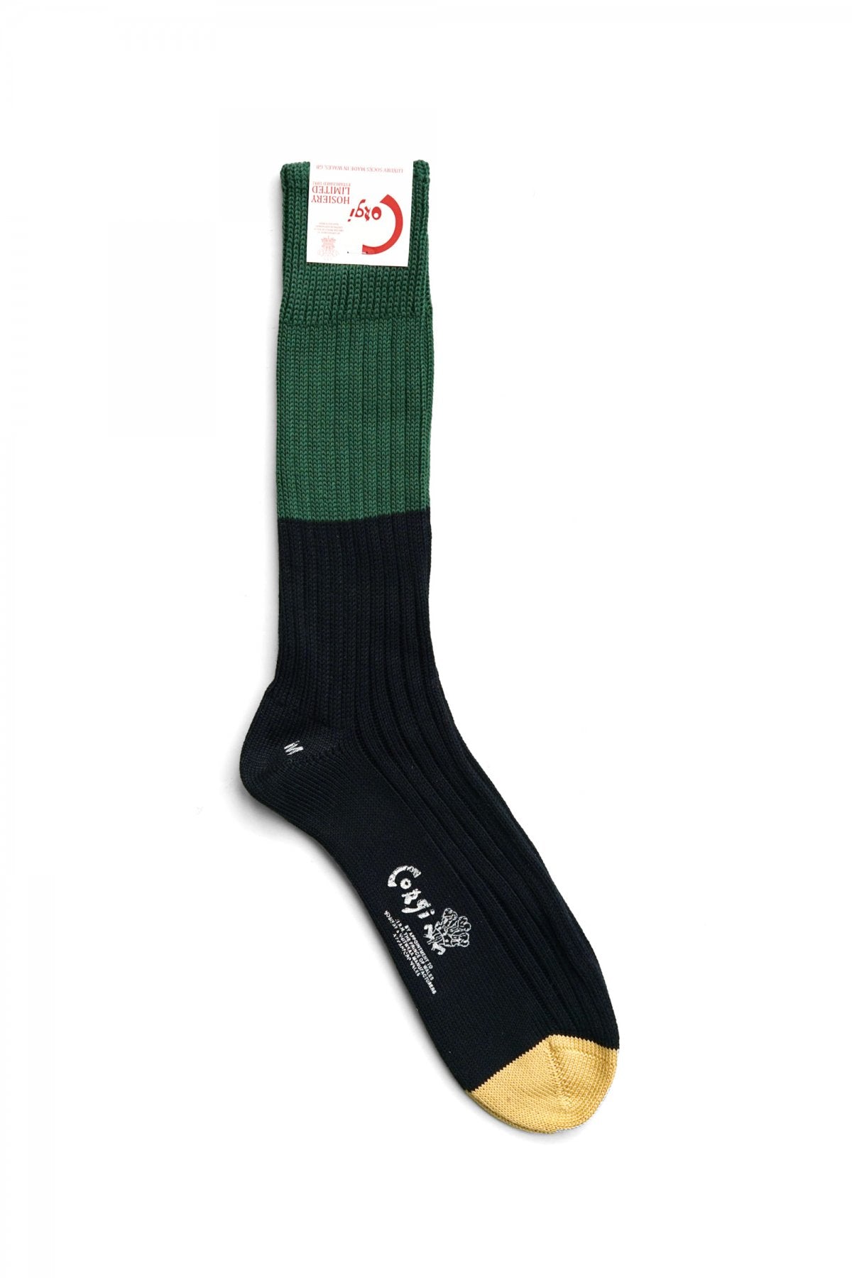 CORGI - BLOCK SOCKS - GREEN×DK NAVY