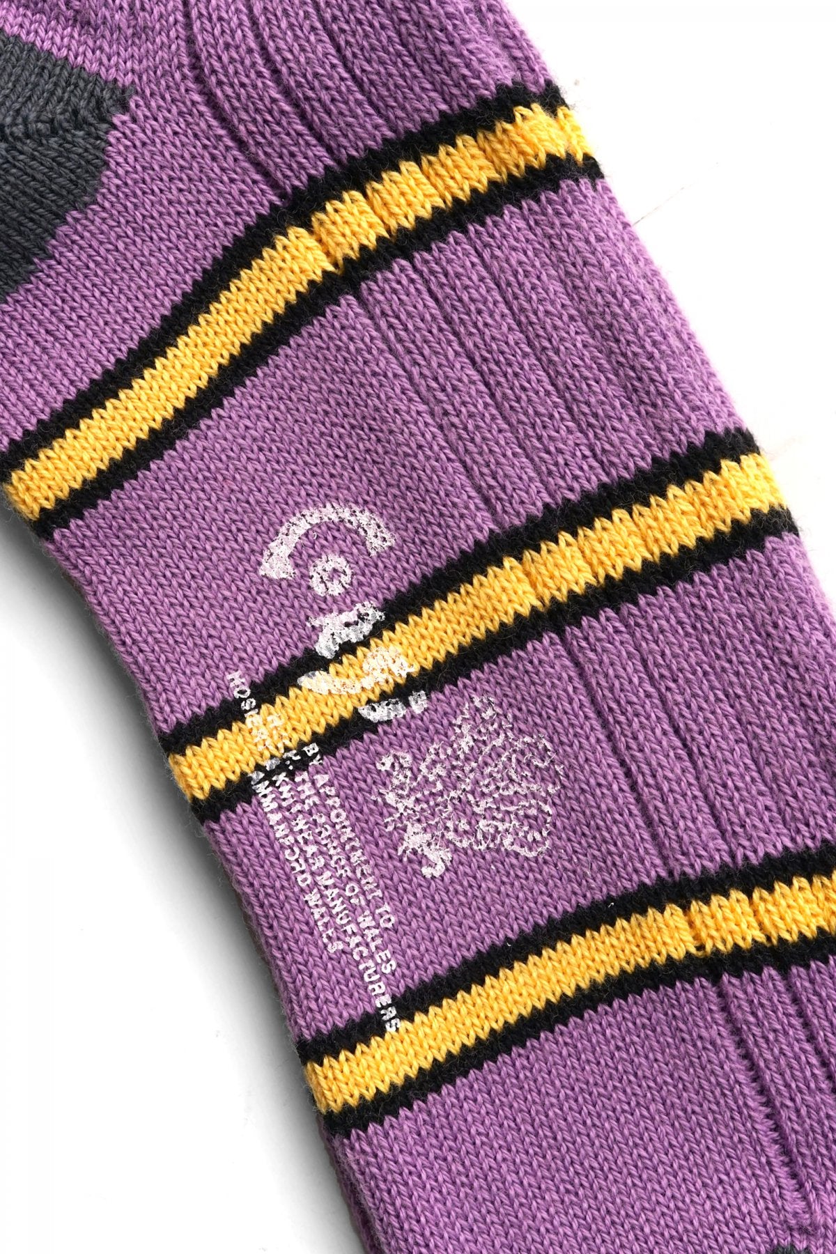 CORGI - CONTRAST STRIPE SOCKS - BLACK×PURPLE