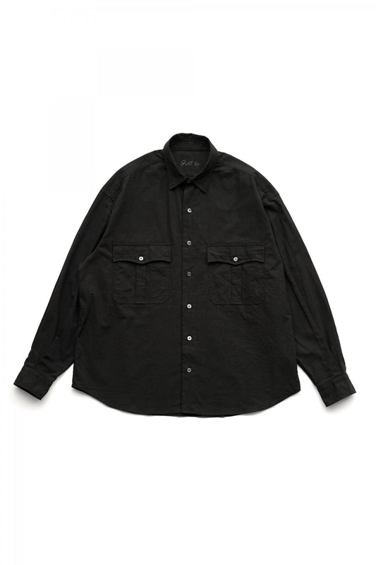 Porter Classic - ROLL UP VINTAGE COTTON SHIRT - BLACK