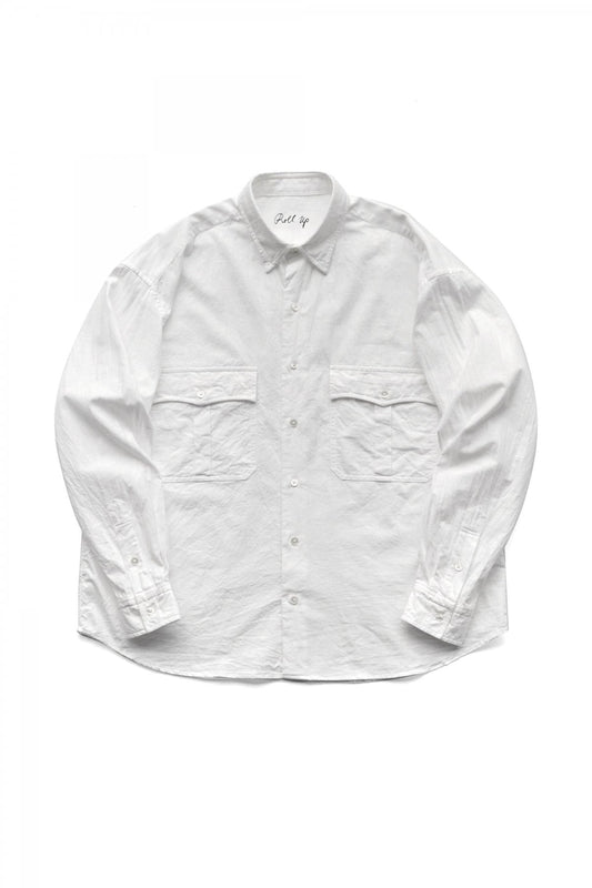 Porter Classic - ROLL UP VINTAGE COTTON SHIRT - WHITE