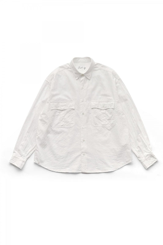 Porter Classic - ROLL UP VINTAGE COTTON SHIRT - WHITE