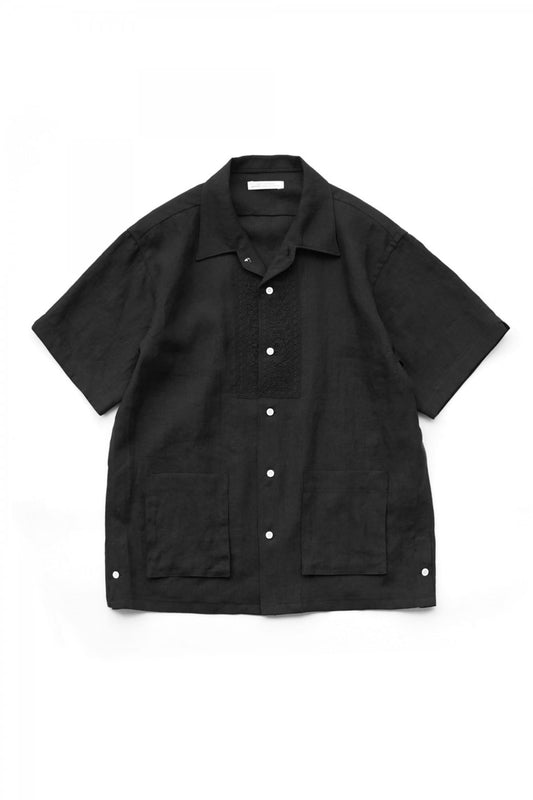 OLD JOE - EMBROIDERED HAVANA SHIRTS - BLACK