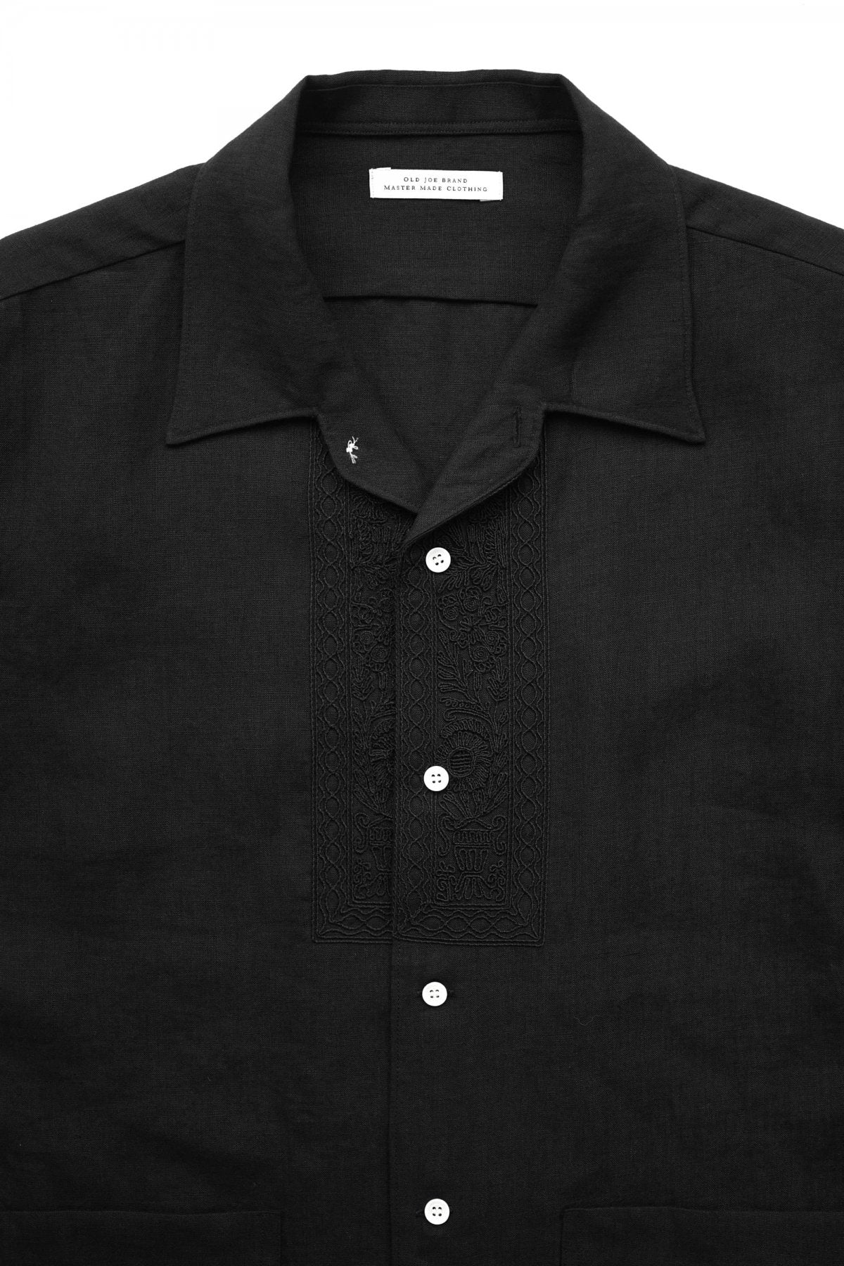 OLD JOE - EMBROIDERED HAVANA SHIRTS - BLACK