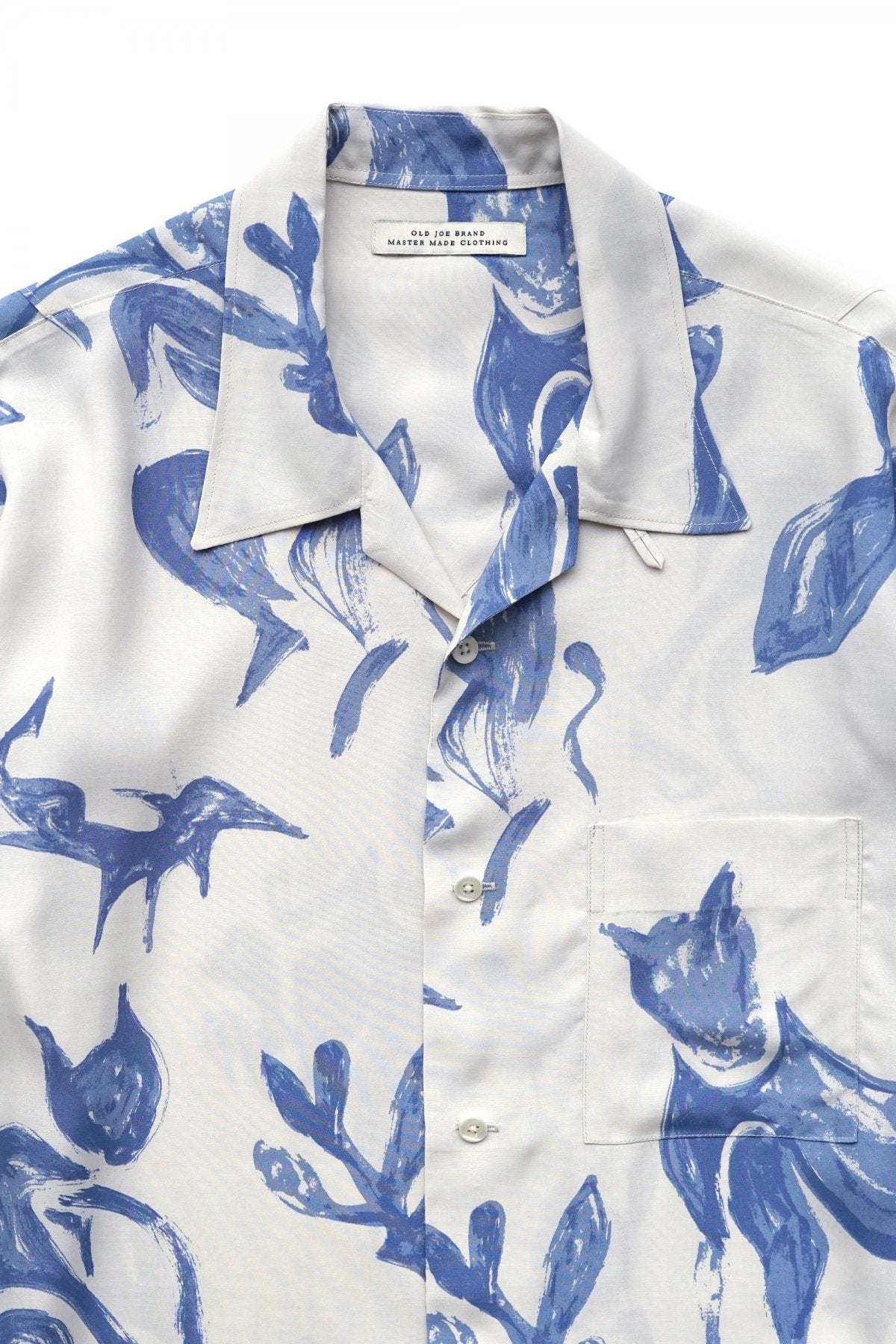 OLD JOE - ORIGINAL PRINTED OPEN COLLAR SHIRTS - DRAWING L/S - NATURAL