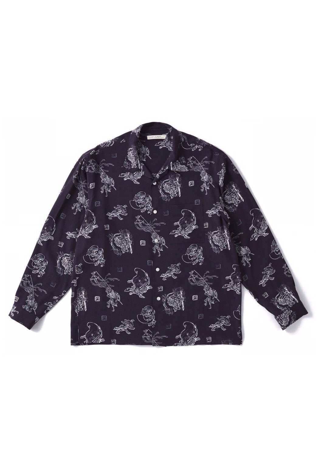 OLD JOE - ORIGINAL PRINTED OPEN COLLAR SHIRTS - YOUKAI L/S - NOCTURNE