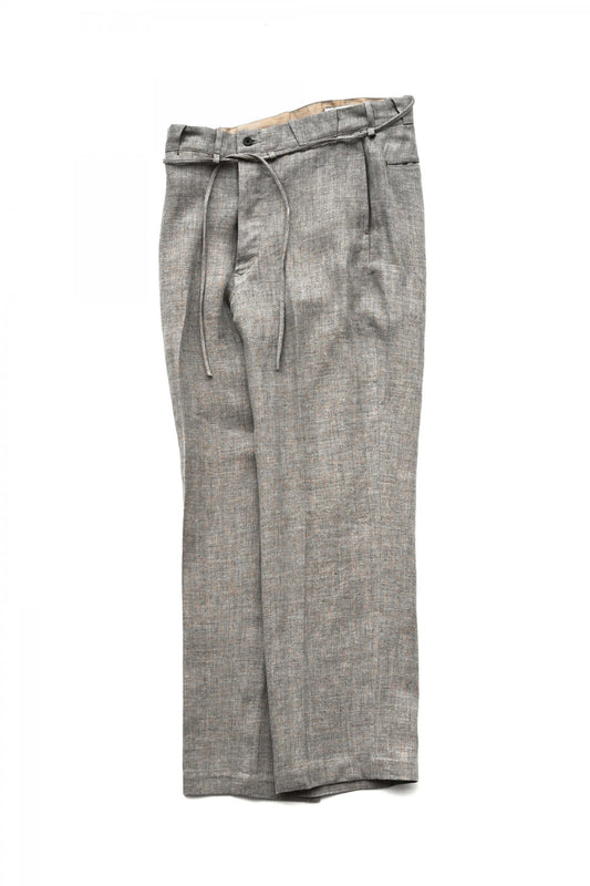 OLD JOE - STRING WAIST WORK TROUSER - HERRINGBONE LINEN