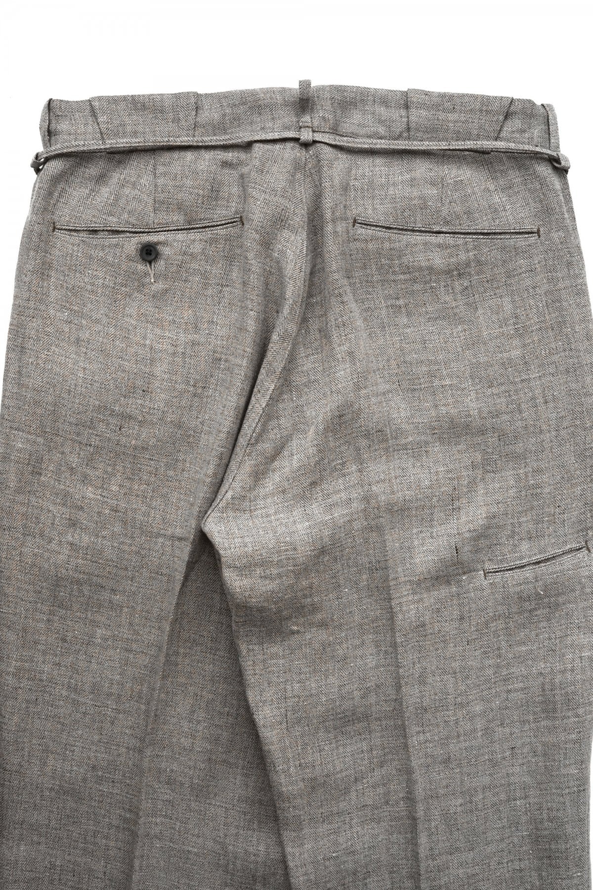 OLD JOE - STRING WAIST WORK TROUSER - HERRINGBONE LINEN