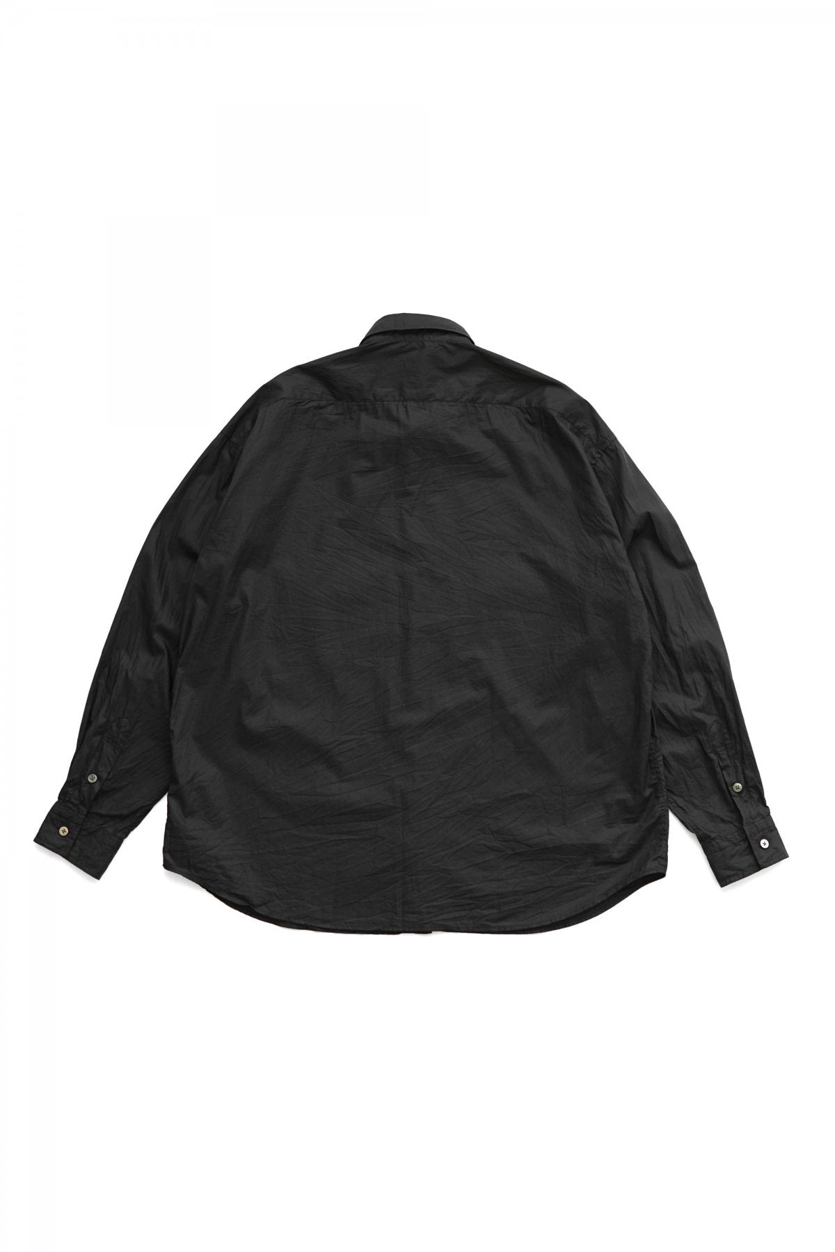 Porter Classic - ROLL UP MICRO TWILL SHIRT(ALUMO FABRIC) - BLACK