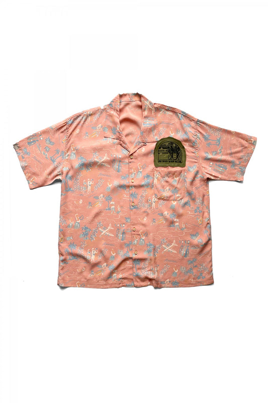 Porter Classic - ALOHA SHIRT "COLORFUL HAWAII" - SUNSET ORANGE