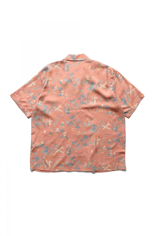 Porter Classic - ALOHA SHIRT "COLORFUL HAWAII" - SUNSET ORANGE