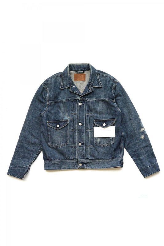 OLD JOE - OPEN COLLAR RANCH JACKET SCAR FACE - FADE INDIGO