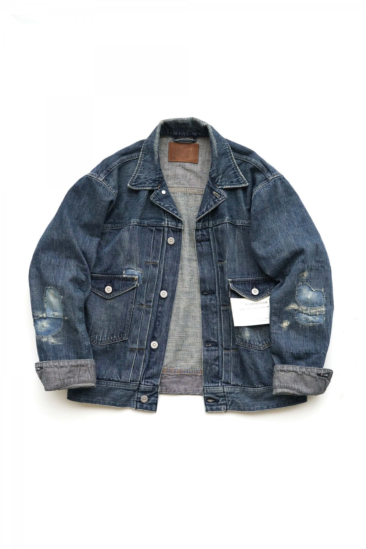 OLD JOE - OPEN COLLAR RANCH JACKET SCAR FACE - FADE INDIGO