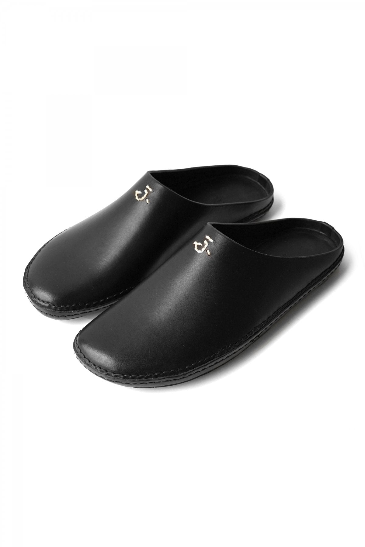 FEIT ★★★ - EXCLUSIVE ふ EMBROIDERY OUTDOOR SLIPPER - BLACK