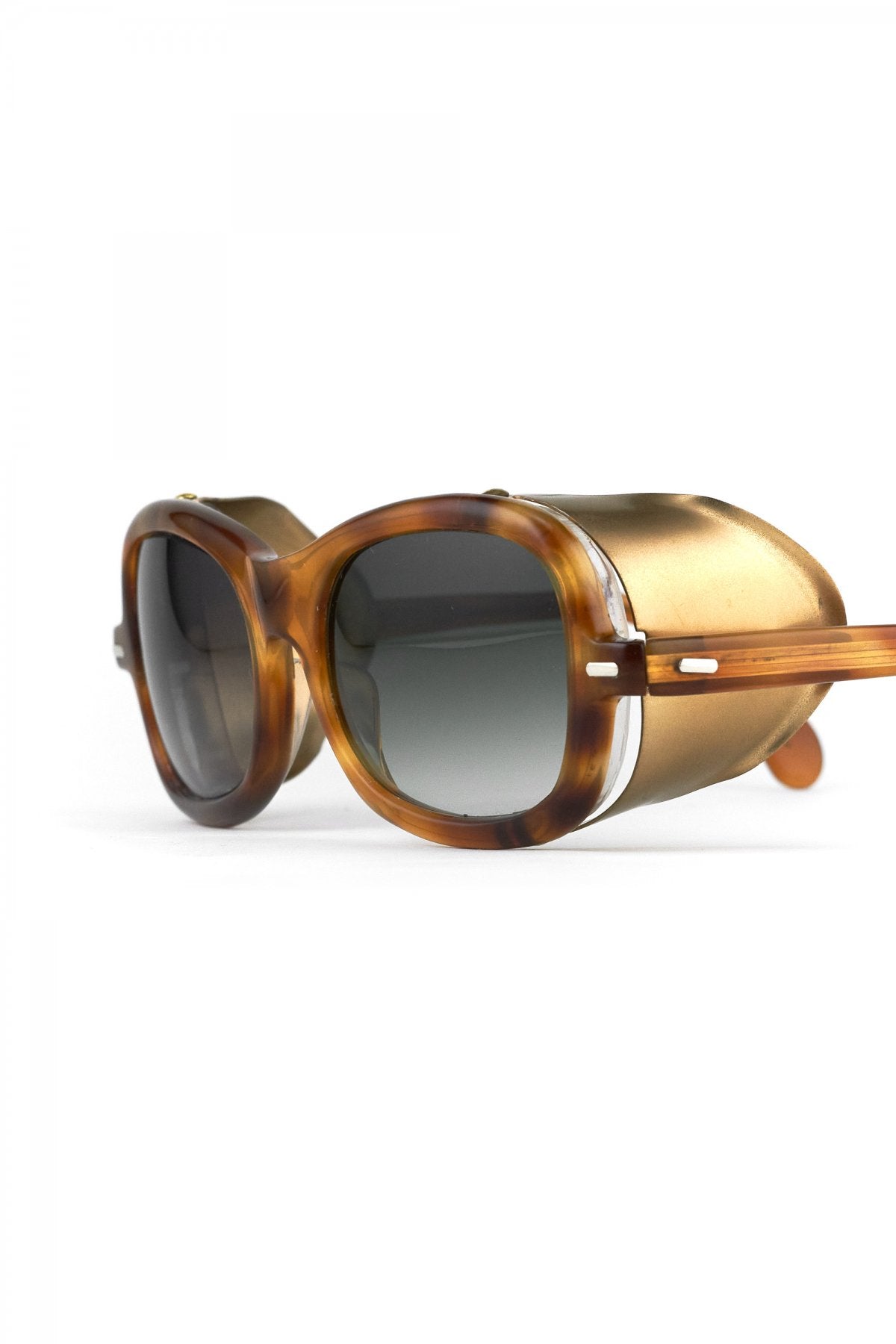 1960s FRANCE VINTAGE SIDE GARD SUNGLASS HONEY AMBER - OPT-713