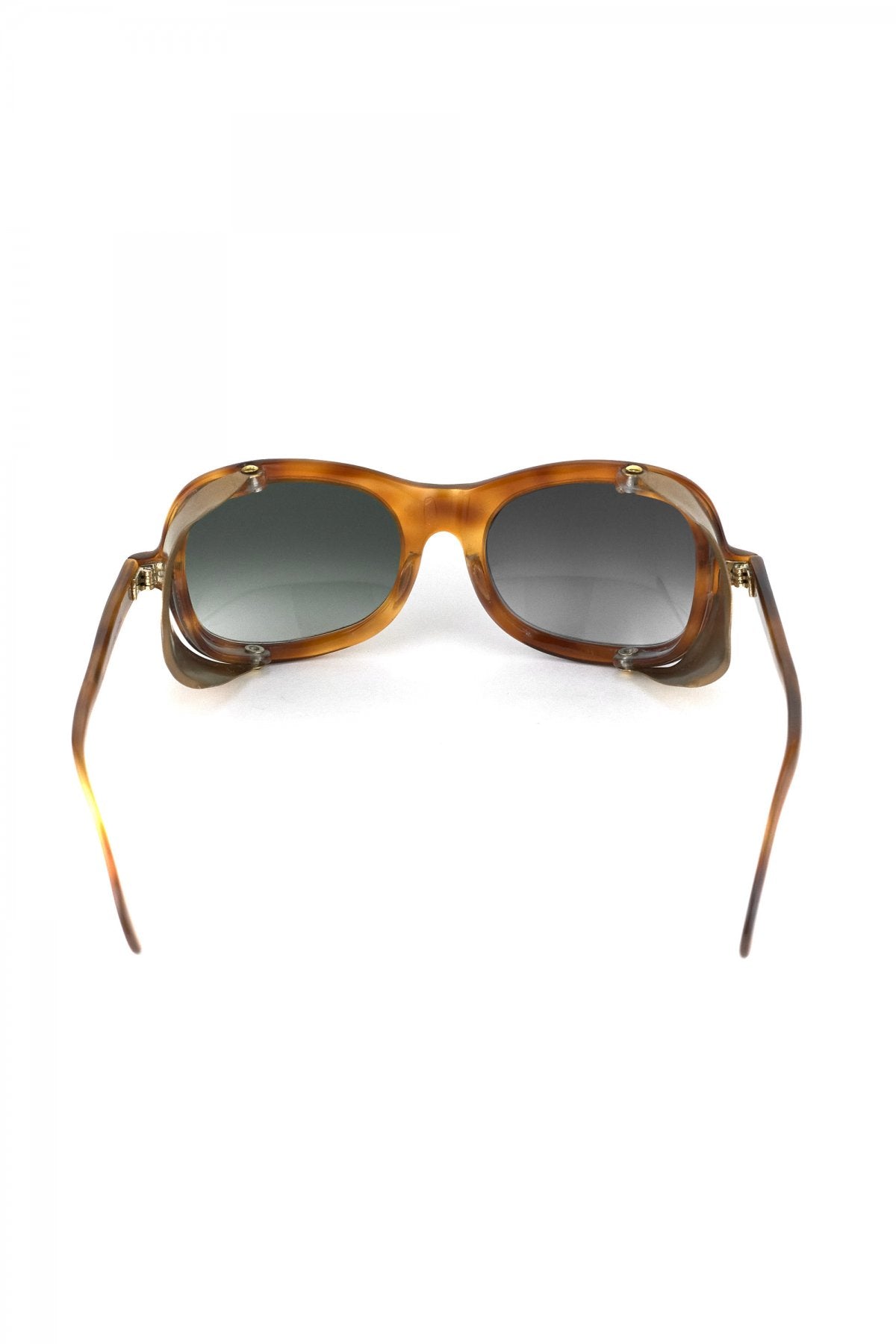 1960s FRANCE VINTAGE SIDE GARD SUNGLASS HONEY AMBER - OPT-713