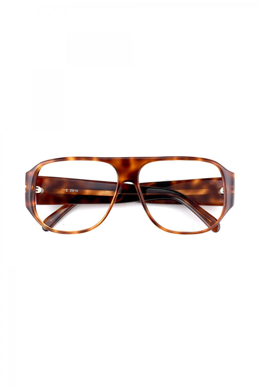 1980s FRANCE VINTAGE AVIATOR EYEGLASS AMBER - OPT-718