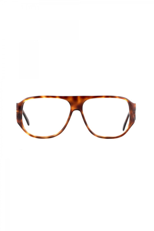 1980s FRANCE VINTAGE AVIATOR EYEGLASS AMBER - OPT-718