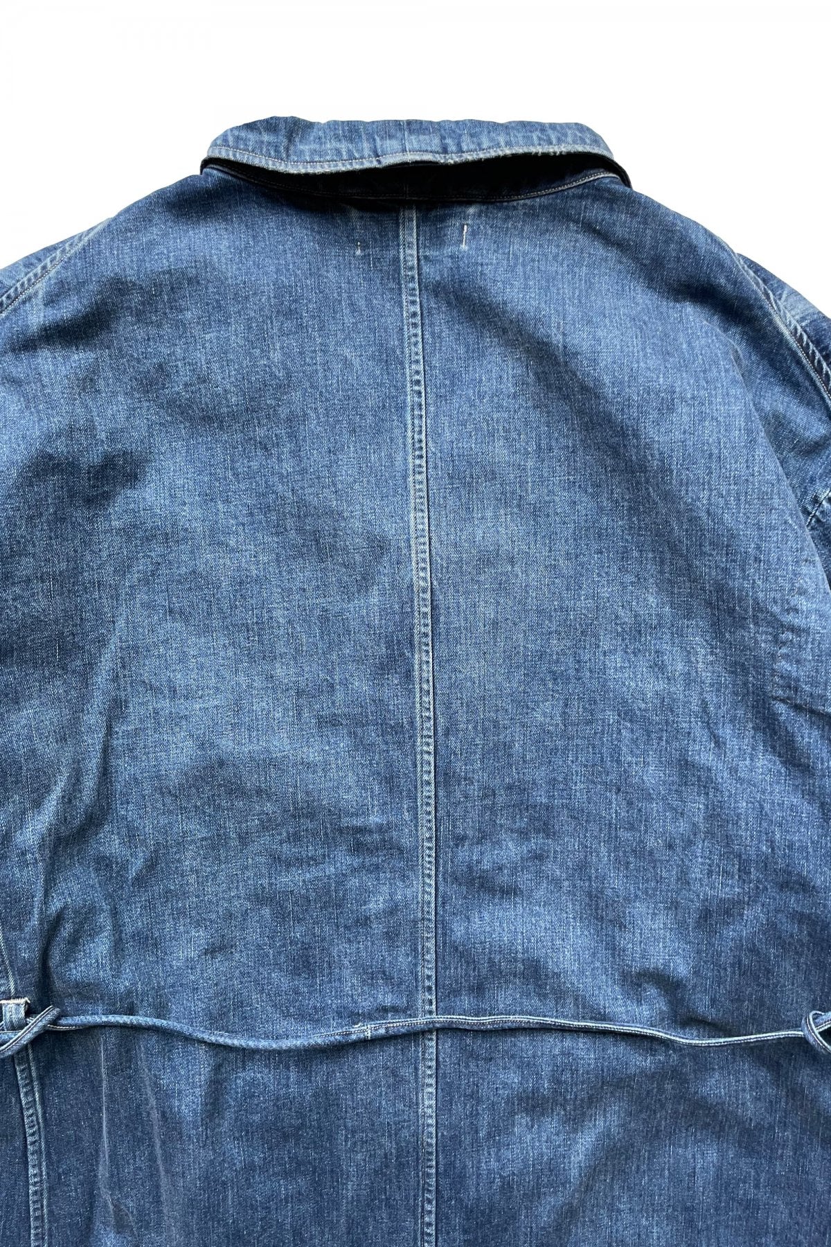 OLD JOE - ROPED WAIST ATELIER COAT - SCAR FACE FADE INDIGO