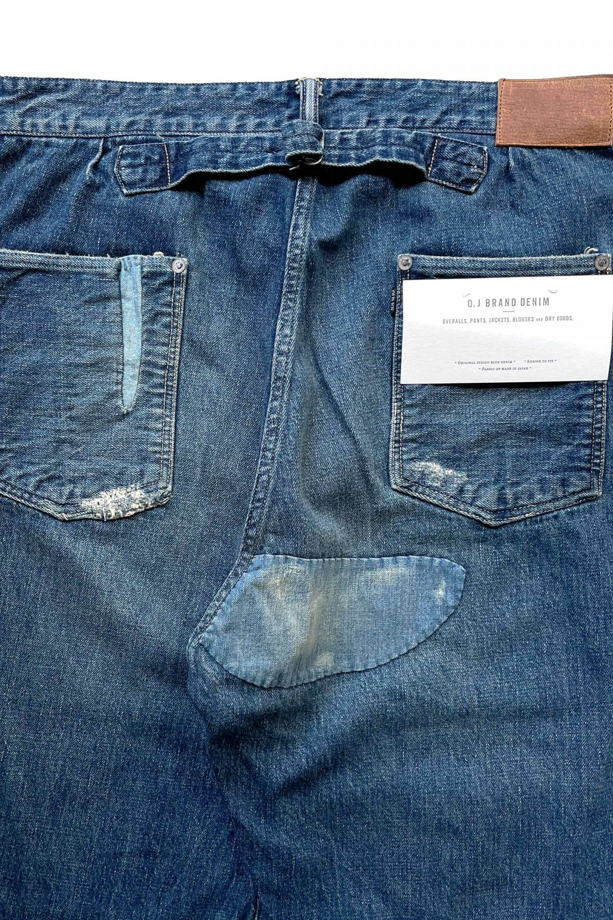 OLD JOE - PLEATED JEAN TROUSER "946" - SCAR FACE FADE INDIGO