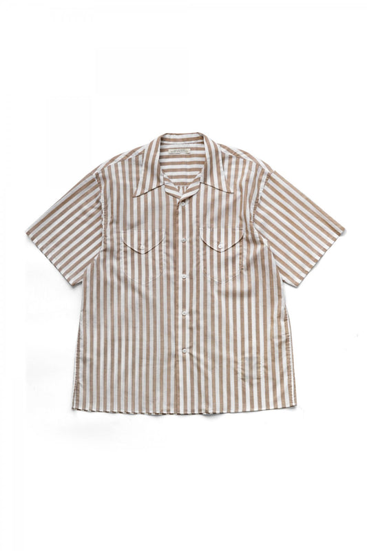 OLD JOE - SWALLOW COLLAR SPORTS SHIRTS S/S - BISQUE STRIPE