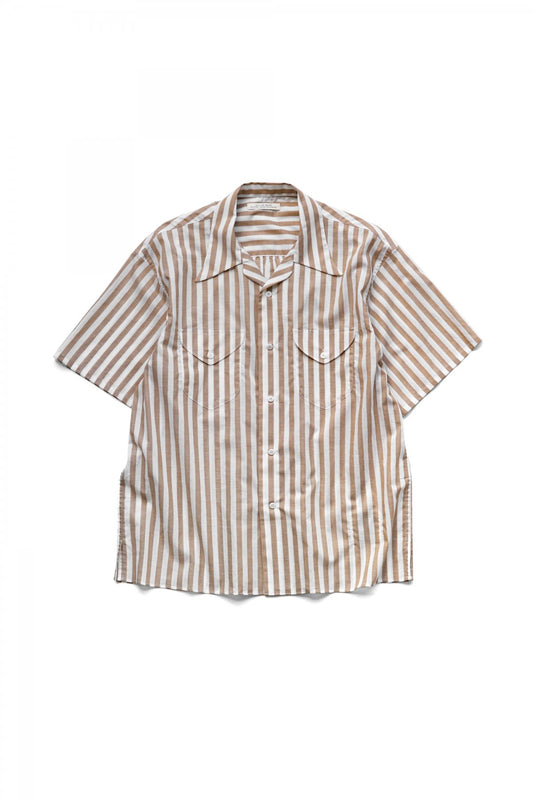 OLD JOE - SWALLOW COLLAR SPORTS SHIRTS S/S - BISQUE STRIPE