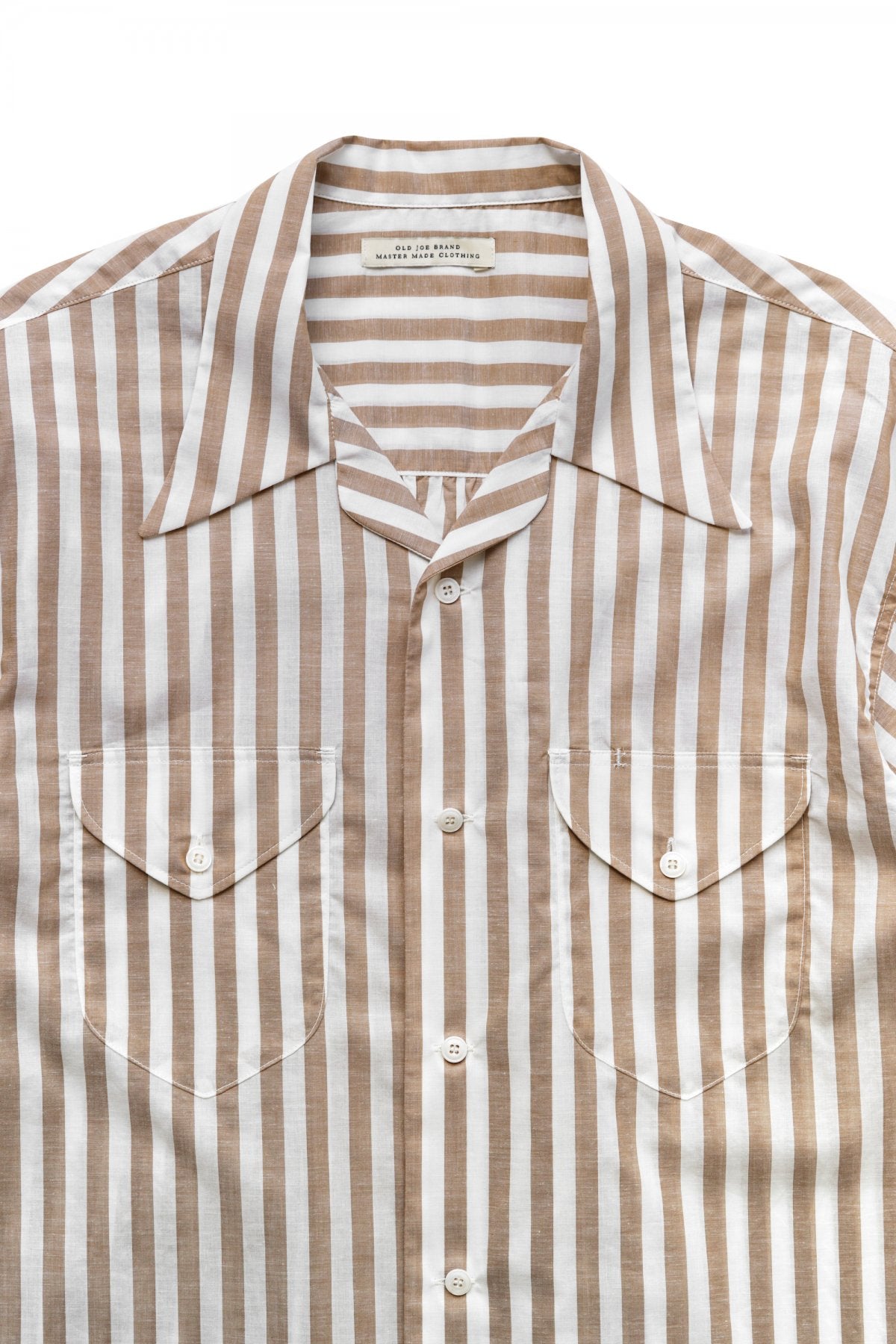 OLD JOE - SWALLOW COLLAR SPORTS SHIRTS S/S - BISQUE STRIPE