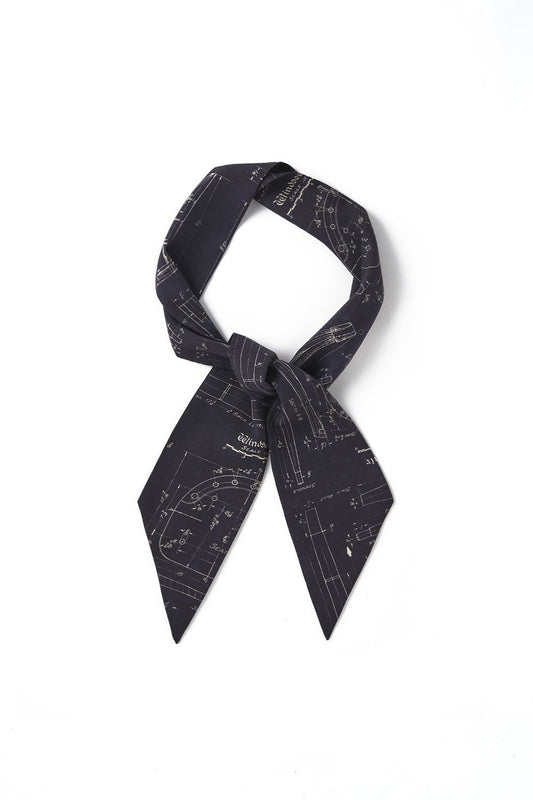 OLD JOE - SILK SCARF TIE - BLUE PRINT NOCTURNE