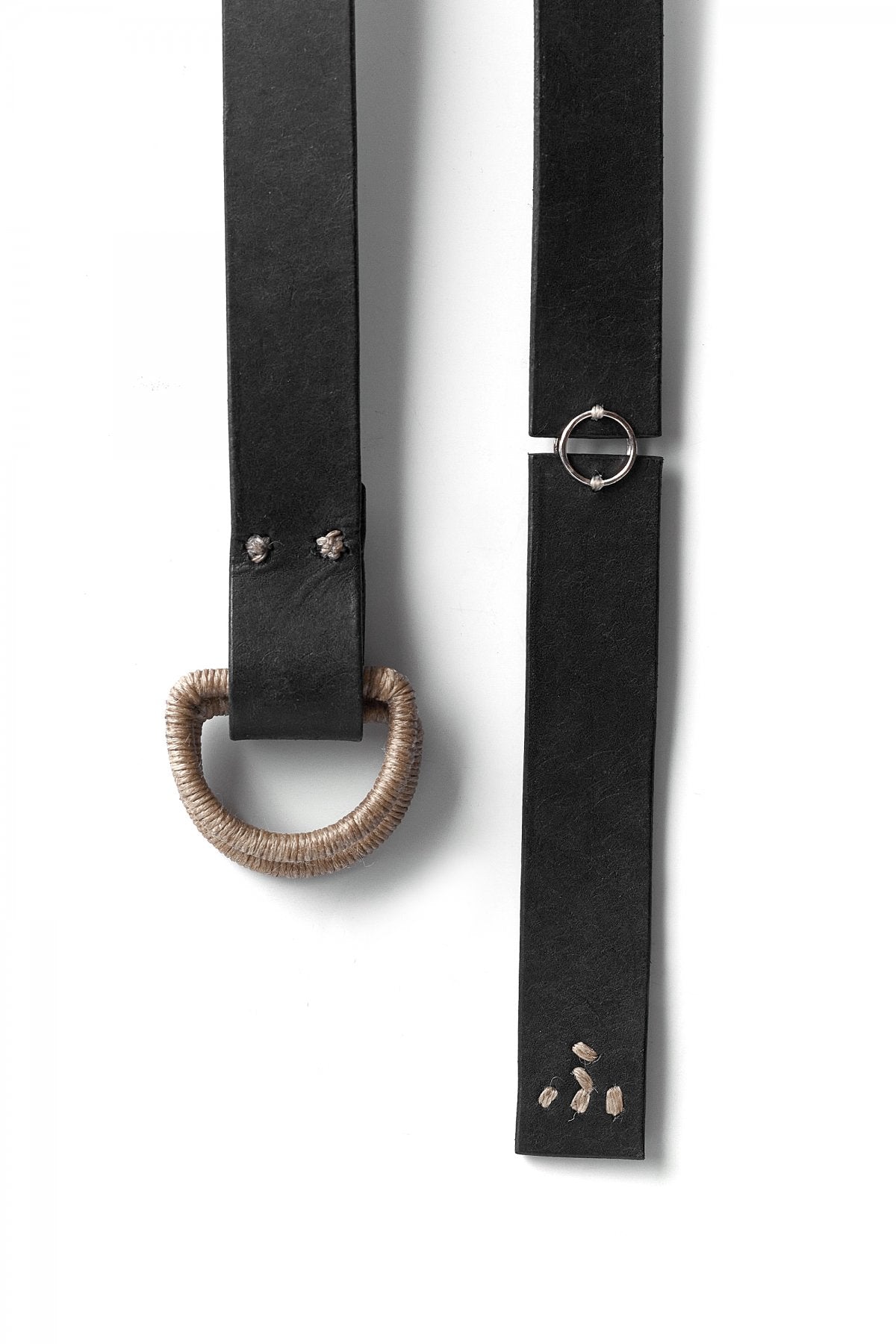 DEEP POCKET LONG RING BELT TYPE-2 ( HAND MADE )- BLACK