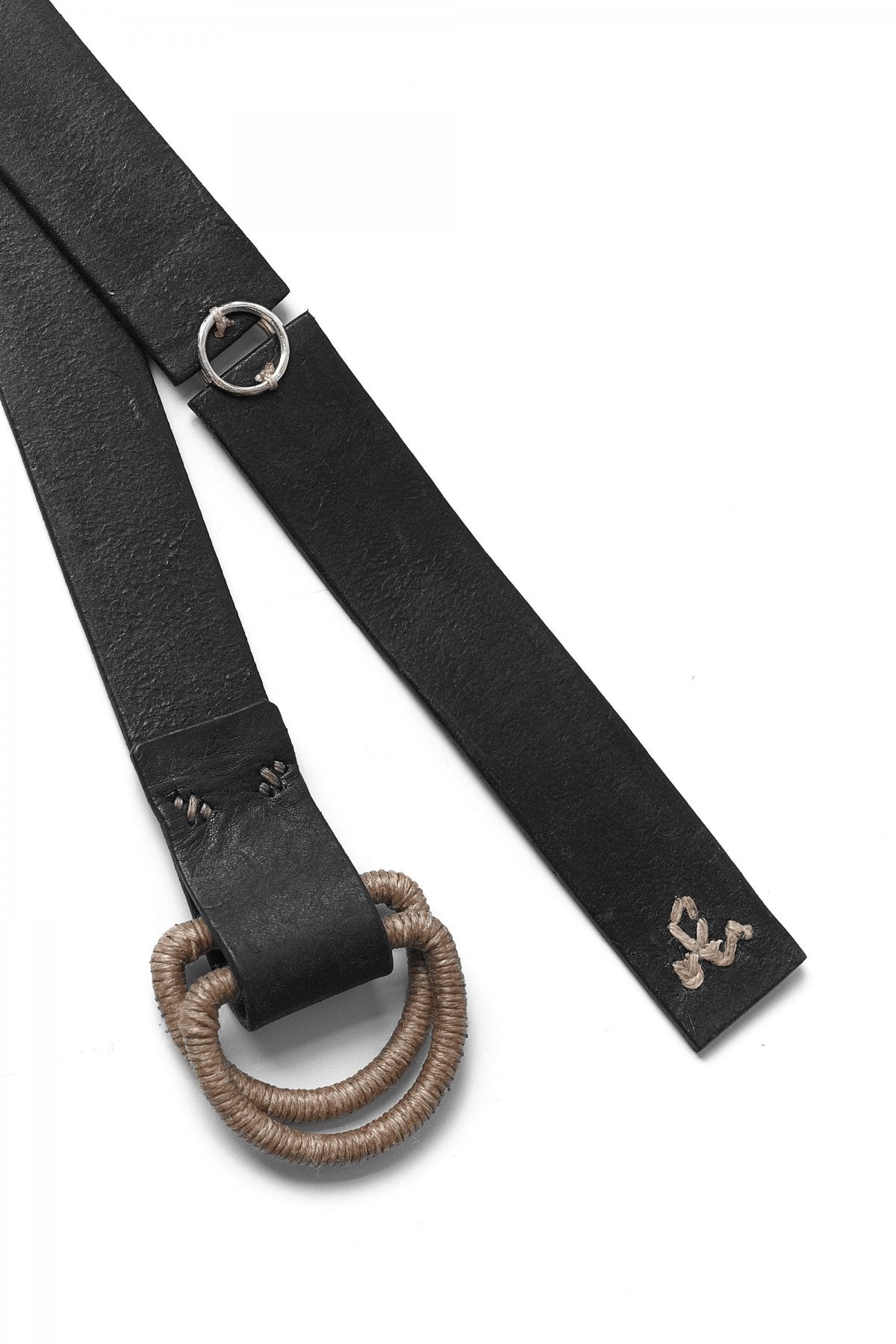 DEEP POCKET LONG RING BELT TYPE-2 ( HAND MADE )- BLACK