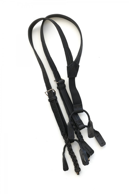 DEEP POCKET ”ふ” SUSPENDER ( ITALIAN LEATHER ) TYPE2 - BLACK