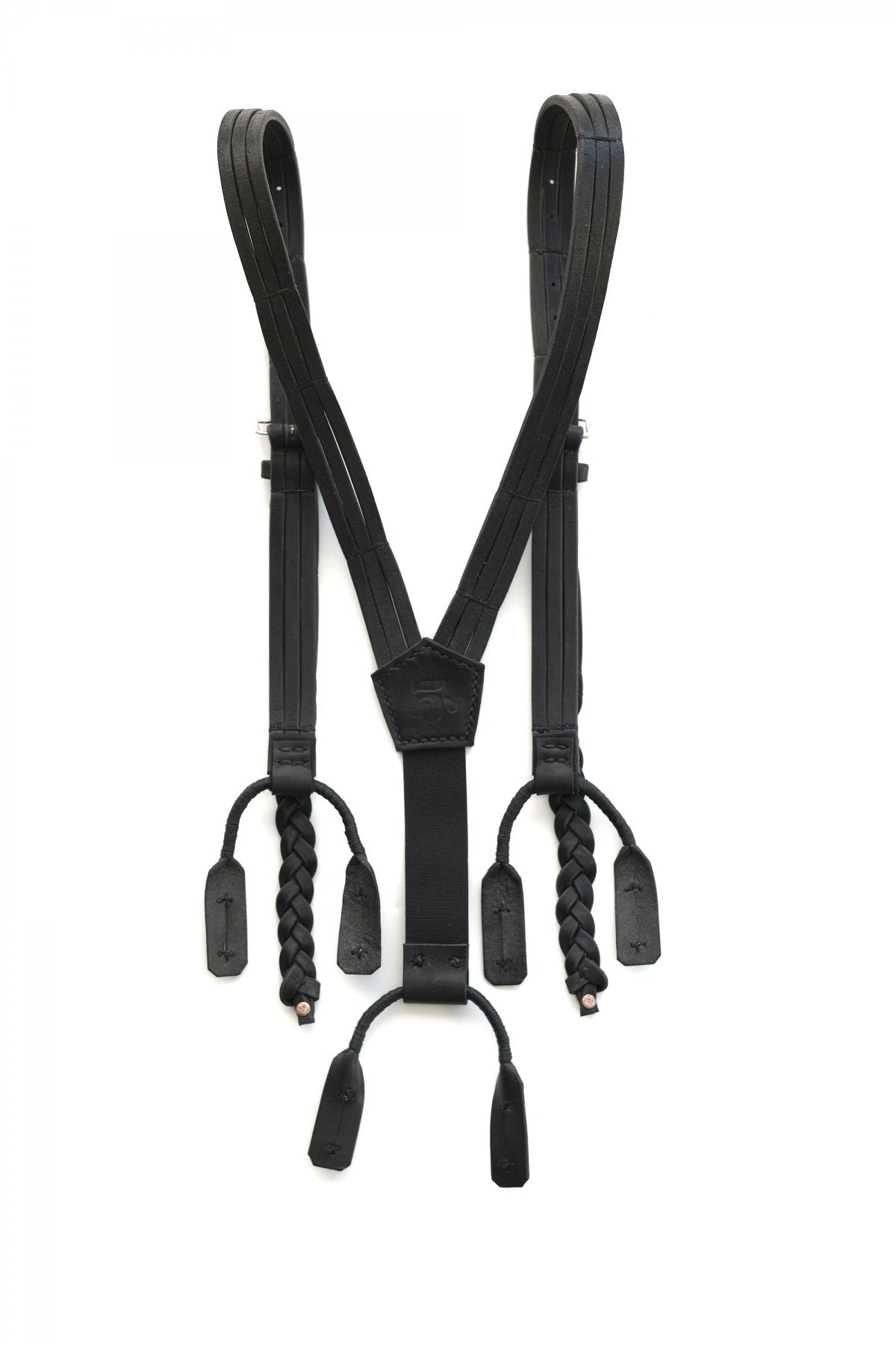 DEEP POCKET ”ふ” SUSPENDER ( ITALIAN LEATHER ) TYPE2 - BLACK