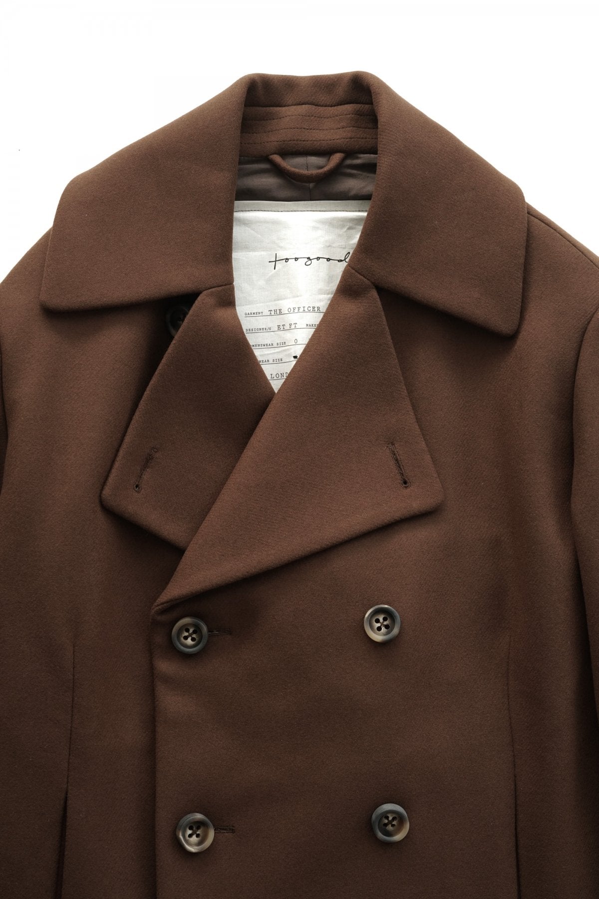 toogood - THE OFFICER COAT - UK LAMBSWOOL FELT - CHESTNUT