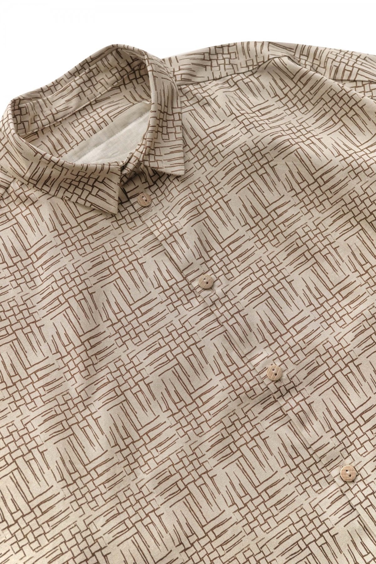 toogood - THE DRAUGHTSMAN SHIRT - PRINTED TWILL - BASKET WEAVE