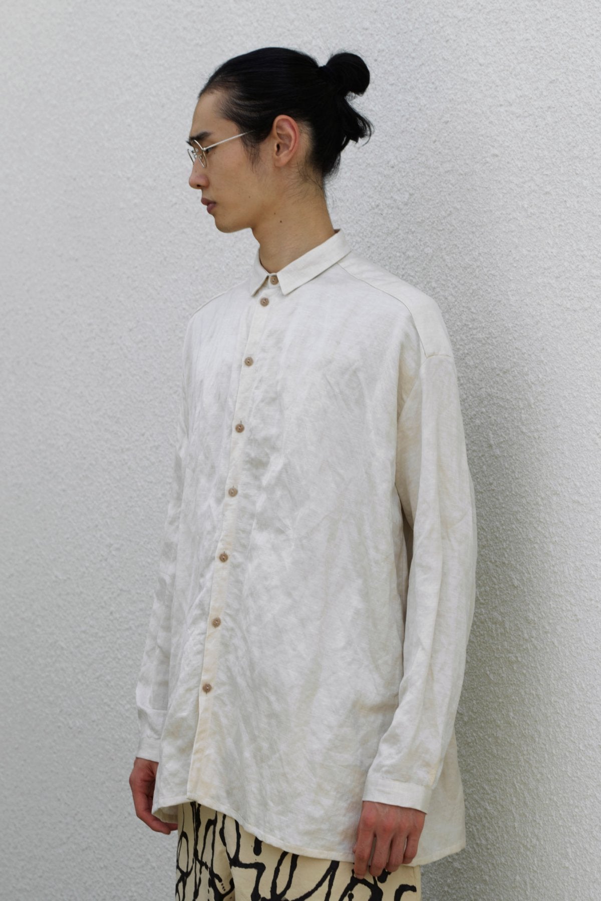 toogood - THE DRAUGHTSMAN SHIRT - CRUMPLED CUPRO - CHALK