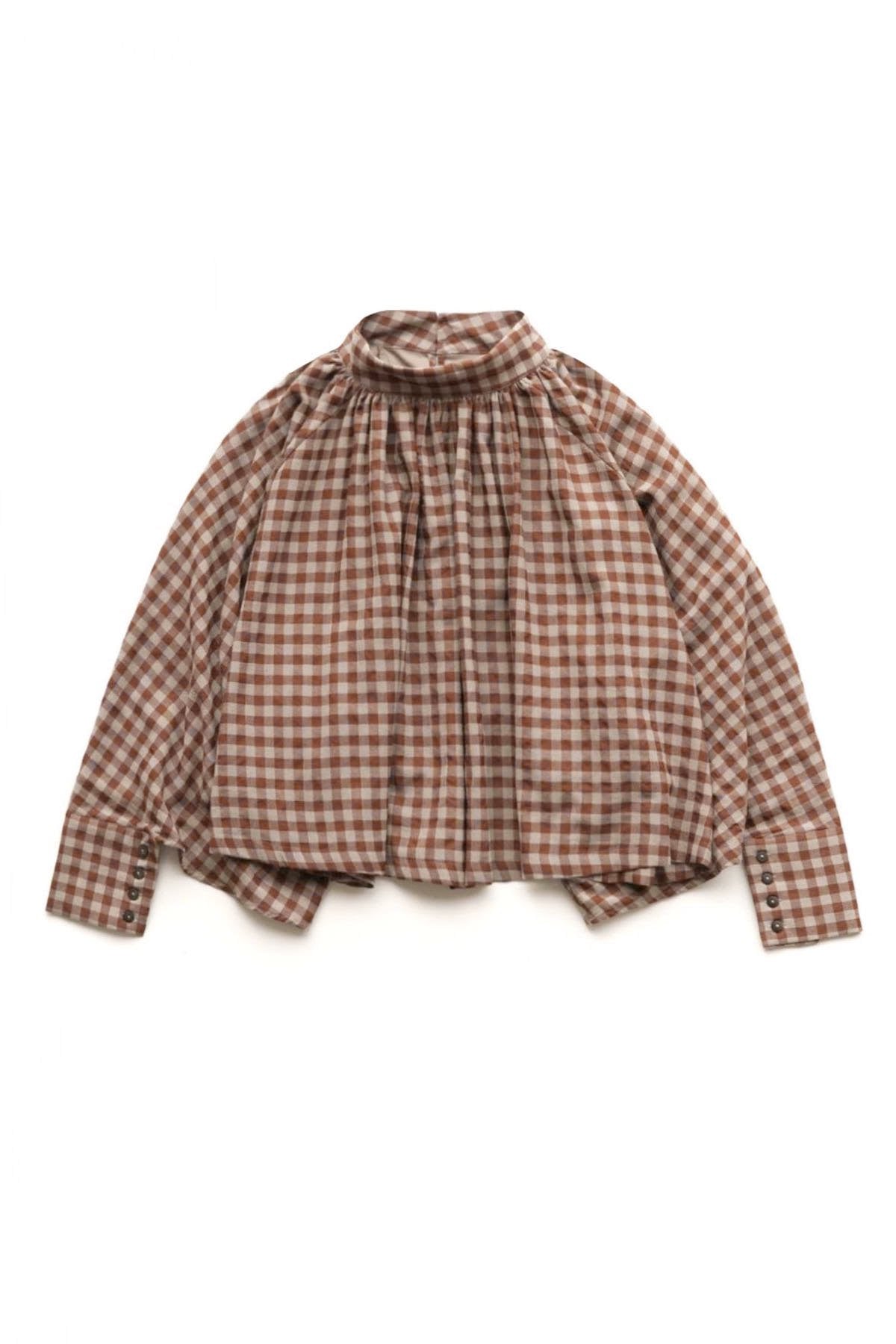 toogood - THE FALCONER TOP - WOOL COTTON CHECK - TAWNY