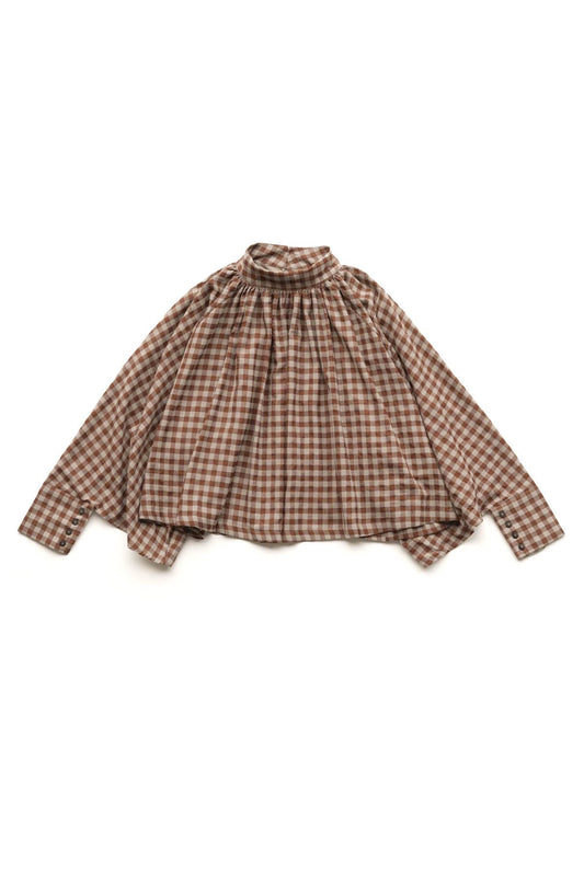 toogood - THE FALCONER TOP - WOOL COTTON CHECK - TAWNY