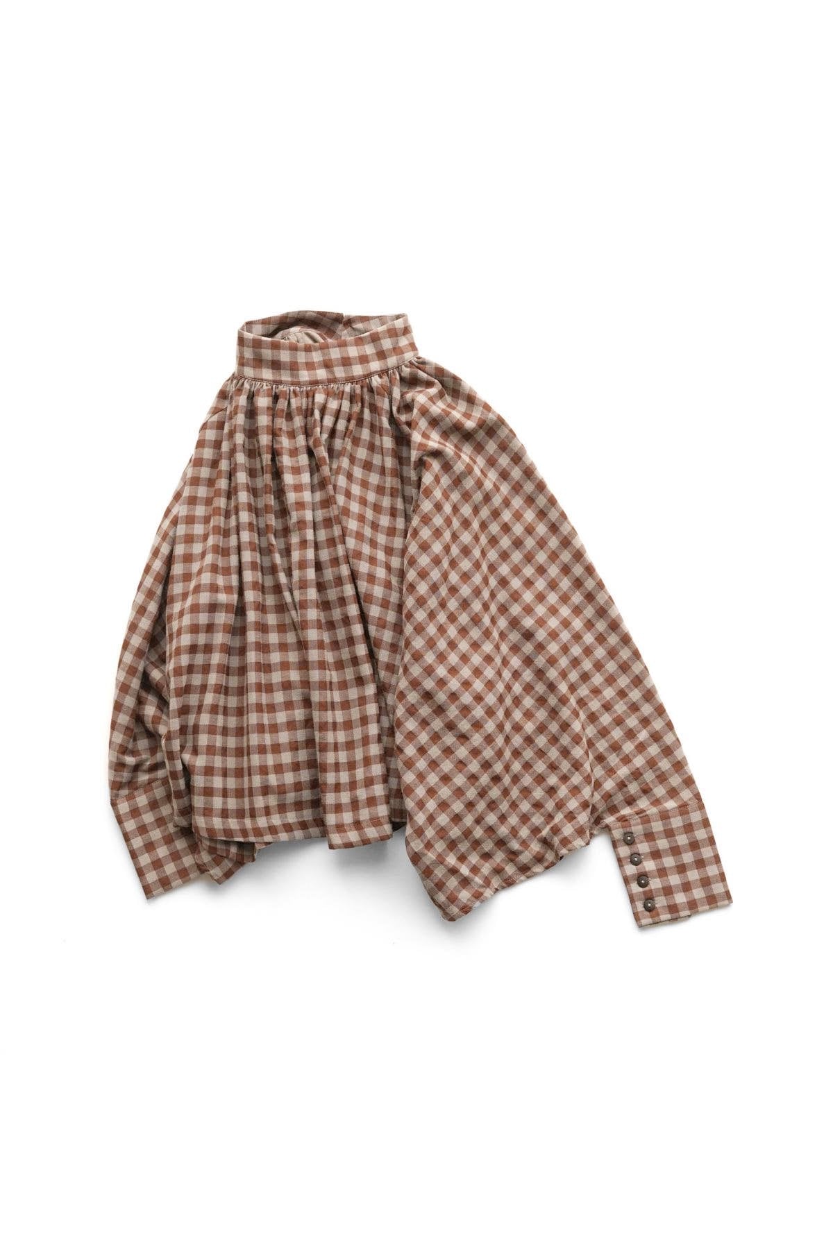 toogood - THE FALCONER TOP - WOOL COTTON CHECK - TAWNY